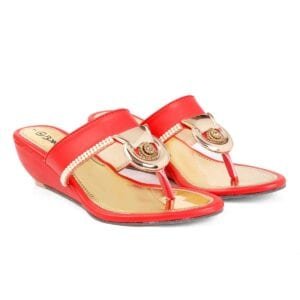 BAXXICO-WOMEN'S GIRL'S LEATHERITE HEELS & WEDGES-RED (615)
