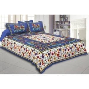 Order King Size Double Bedsheet, Pure Cotton Material, Jaipuri Bedsheet Set, Decorative design at Best Price. Available at COD and Free Ship On Swadeshibabu