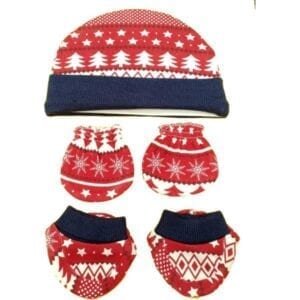 CONTRIVE SOLUTION-BABY BOY'S & GIRL'S CASUAL CAP MITTEN-RED