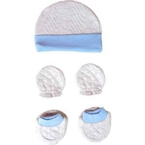 CONTRIVE SOLUTION-BABY BOY'S & GIRL'S CASUAL CAP, MITTEN & BOOTIES-OFF WHITE