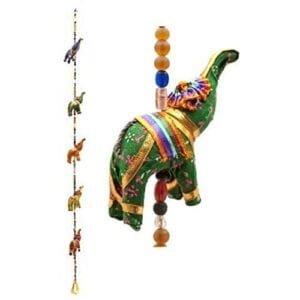 RASTOGI HANDICRAFTS-DOOR HANGING DECORATIVE 5 ELEPHANT-MULTICOLOR