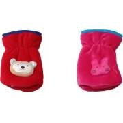 CONTRIVE SOLUTION-VELVET 150 ml BOTTLE COVER WITH TEDDY-RED & PINK