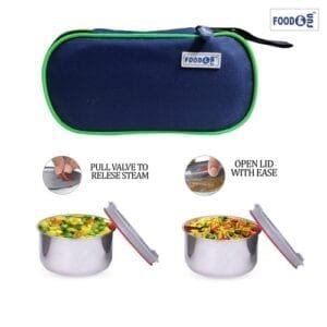 WEB BAZAAR-OFFICE COMAPCT LUNCH BOX WITH 2 STAINLESS STEEL CONTAINER