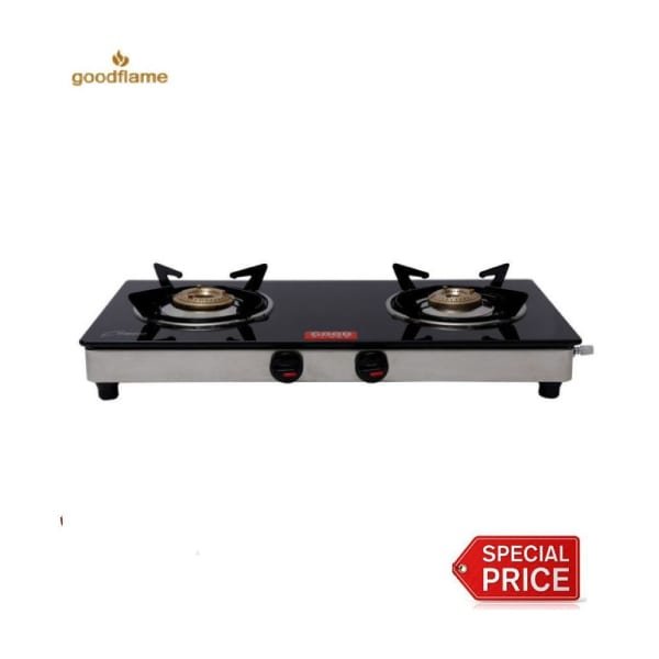GOODFLAME-STAINLESS STEEL MANUAL GAS STOVE WITH 2 CAST IRON BURNERS