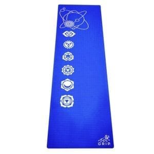 GRIPYOGA-UNISEX 12 MM THICKNESS 7 CHAKRA DESIGN YOGA MAT-BLUE