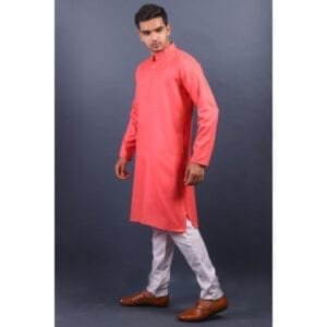 BINANI FASHION-MEN'S COTTON REGULAR KURTA PAYJAMA SET-GAJARI