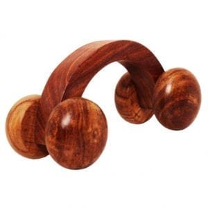 GRIPYOGA-UNISEX WOODEN MASSAGE ROLLER (MEDIUM)-BROWN