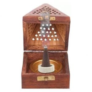 GRIPYOGA-UNISEX DHOOP AND LOBANDAAN WOODEN STAND-BROWN