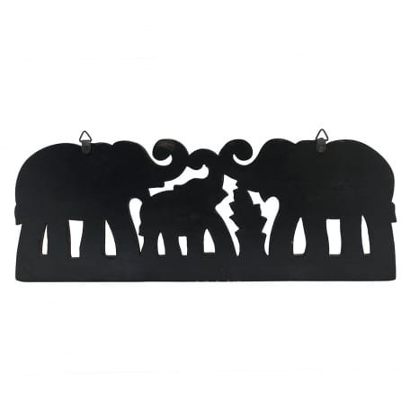 GRIPYOGA-WOODEN BEAUTIFUL ELEPHANT DESIGN KEY HOLDER-BLACK