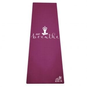 GRIPYOGA-12MM THICKNESS JUST BREATH DESIGN MEDIUM YOGA MAT-CHERRY