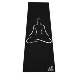 GRIPYOGA-12 MM THICKNESS YOGA AASAN DESIGN MEDIUM YOGA MAT-BLACK