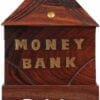 GRIPYOGA-WOODEN BEAUTIFUL PIGGY MONEY BANK-BROWN
