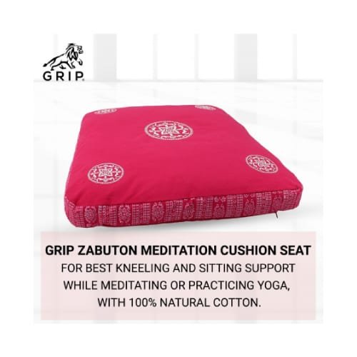 GRIPYOGA-UNISEX ZABUTON 100% NATURAL COTTON CUSHION SEAT-PINK