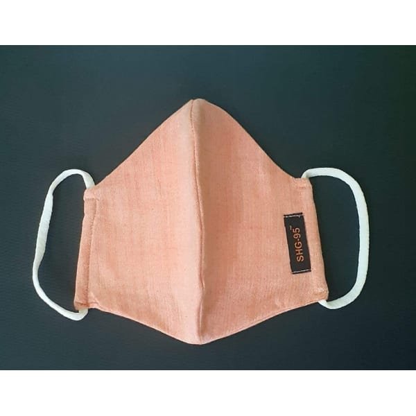 SHG95-UNISEX 12 LAYERS COTTON FACE MASK-PEACH (PACK OF 12 )