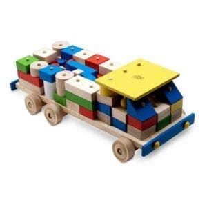 STRAWBERRY STOP-KID'S BUILDING BLOCK CARGO TRUCK-MULTICOLOR