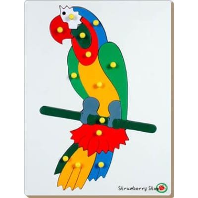 STRAWBERRY STOP-KID'S PARROT JIG SAW LIFT OUT PUZZLE-MULTICOLOR