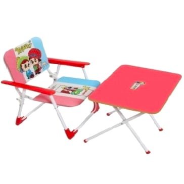STRAWBERRY STOP-KID'S FOLDABLE STUDY TABLE & CHAIR SET-RED (STD)