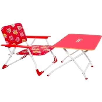 STRAWBERRY STOP-KID'S FOLDABLE STUDY TABLE & CHAIR SET-RED (DLX)