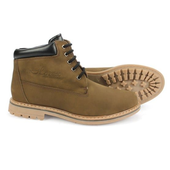 HOREX-MEN'S 100% PURE LEATHER CASUAL DESERT BOOTS-OLIVE GREEN