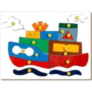 STRAWBERRY STOP-KID'S SHIP JIG SAW LIFT OUT PUZZLE-MULTICOLOR