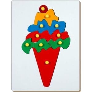 STRAWBERRY STOP-KID'S ICE CREAM JIG SAW LIFT OUT PUZZLE-MULTICOLOR