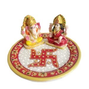 G L MARBLE HANDICRAFT-MARBLE HANDICRAFT POOJA THALI SET-MULTICOLOR