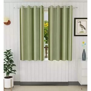 CURTAIN DECOR-POLYESTER BLACKOUT WINDOW CURTAIN-GREEN (PACK OF 2)