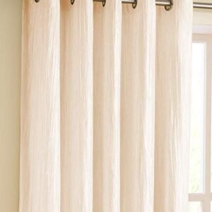 CURTAIN DECOR-FAUX SILK POLYESTER BLEND BLACKOUT CURTAIN-CREAM