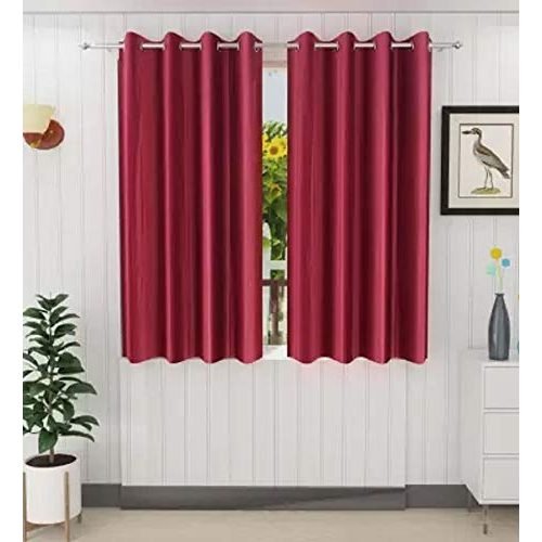 CURTAIN DECOR-POLYESTER BLACKOUT WINDOW CURTAIN-MAROON (PACK OF 2)