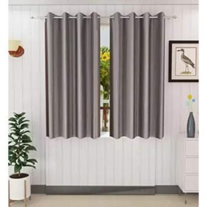 CURTAIN DECOR-POLYESTER BLACKOUT WINDOW CURTAIN-GREY (PACK OF 2)