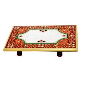 G L MARBLE HANDICRAFT-MARBLE HANDICRAFT CHOWKI-MULTICOLOR