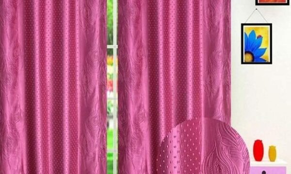 CURTAIN DECOR-POLYRESIN MORPANKH PUNCHING CURTAIN-PINK (PACK OF 2)
