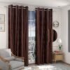 CURTAIN DECOR-POLYESTER TREE FLORAL PUNCH CURTAIN-BROWN (PACK OF 2)