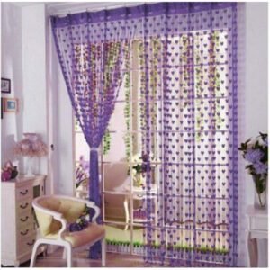CURTAIN DECOR-GEO NATURE POLYESTER 7 FT DOOR CURTAIN-PURPLE (PACK OF 2)