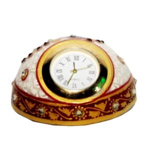 G L MARBLE HANDICRAFT-MARBLE HANDICRAFT TABLE CLOCK-MULTICOLOR