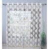 CURTAIN DECOR-POLYESTER SHEER LEAF PUNCH NET EYELET CURTAIN-OFF WHITE