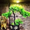 WOODZONE-ARTIFICIAL BONSAI PLANT WITH WOODEN POT-4 STEPS 8x12 Inch