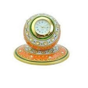 G L MARBLE HANDICRAFT-MARBLE HANDICRAFT TABLE CLOCK-MULTICOLOR