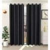Curtain Decor-Faux Silk Polyester Blackout Window Curtain-Black (Pack Of 2)