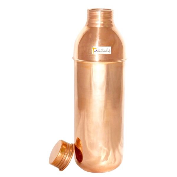 Prisha India Craft-Pure Copper Fanta Water Bottle-Brown (800 ml)