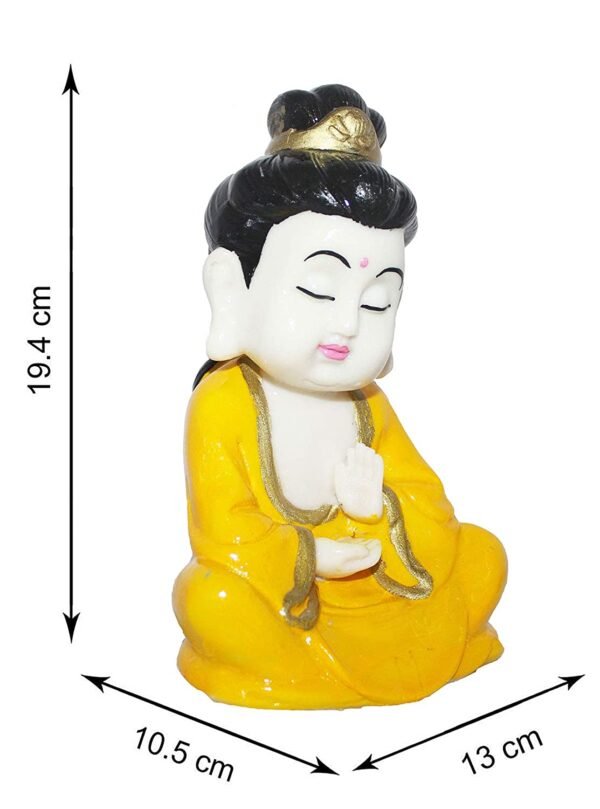 Beckon Venture-Handcrafted Meditating Lord Buddha Statue-Yellow