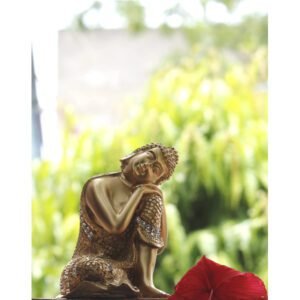 Beckon Venture-Handcrafted Meditating Lord Buddha Idols Statue-Gold