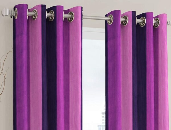 Curtain Decor-Polyester 3D Royal Eyelet Curtain-Purple (Pack Of 2)