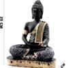 Beckon Venture- Polyresin Meditating Sitting Buddha Statue-Silver