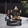 Beckon Venture-Lord Ganesha Backflow Incense Burner Idol-Gold