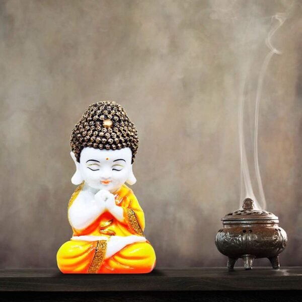 Beckon Venture-Handcrafted Baby Monk Meditating Buddha-Yellow