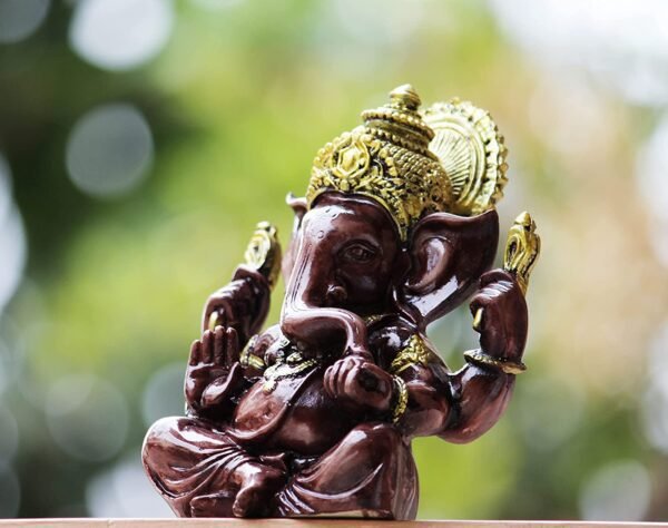 Beckon Venture-Polyresin Handcrafted Lord Ganesha Statue-Brown