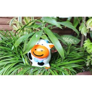 Beckon Venture-Handcrafted Cute Shaped Cow Planter-Multicolor