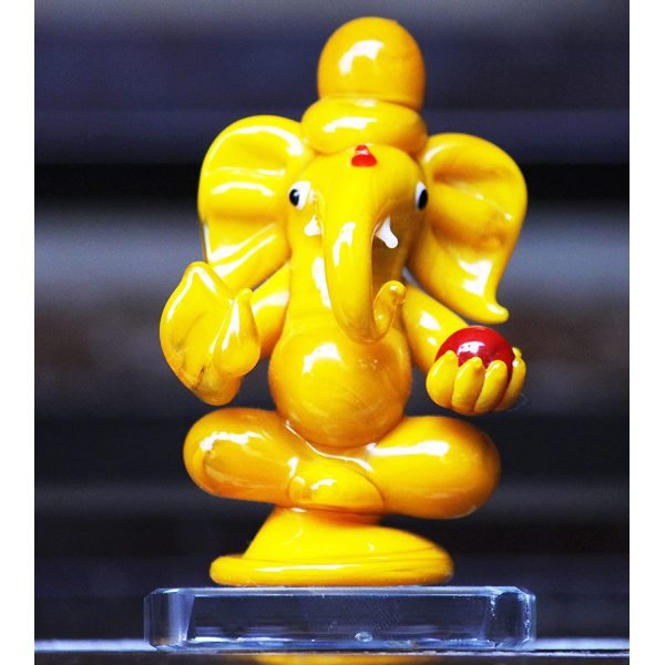 Beckon Venture-Handcrafted Lord Ganesha Statue-Yellow