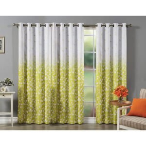 Reyansh Decor-Heavy Polyester Digital Panel Curtain-Yellow Leaf (Pack Of 3)